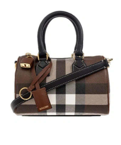 BURBERRY BURBERRY CHECKERED BOWLING TOP HANDLE BAG