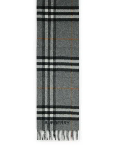 BURBERRY BURBERRY 'MU GIANT' GREY CASHMERE SCARF