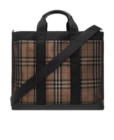 BURBERRY BURBERRY CHECKED MESH TOTE BAG
