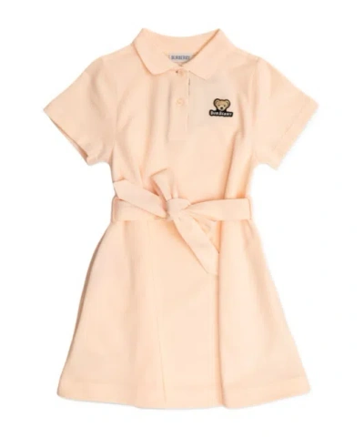 BURBERRY BURBERRY KIDS LOGO EMBROIDERED BELTED DRESS
