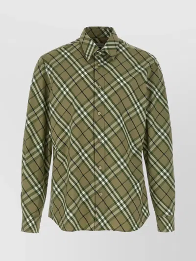 BURBERRY PATTERNED BUTTON-DOWN SHIRT LONG SLEEVES