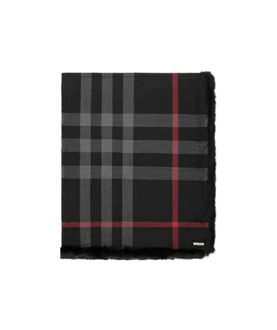 BURBERRY PLAID DETAIL SCARF