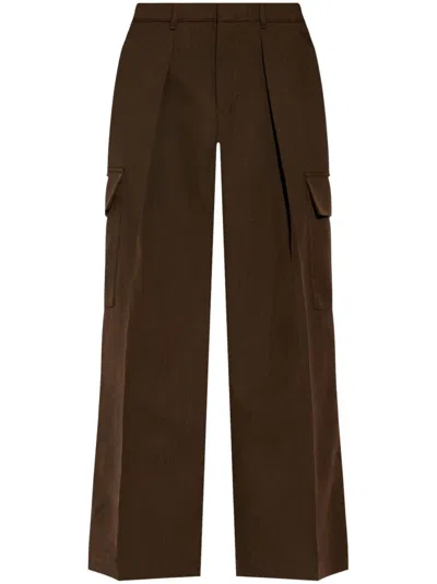 BURBERRY PLEAT-DETAIL WOOL CARGO TROUSERS