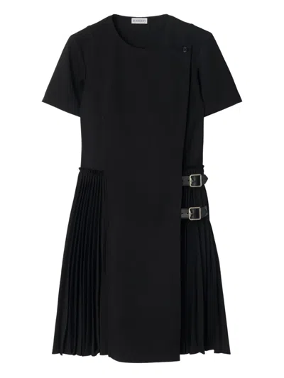 BURBERRY PLEATED WRAP MINI DRESS