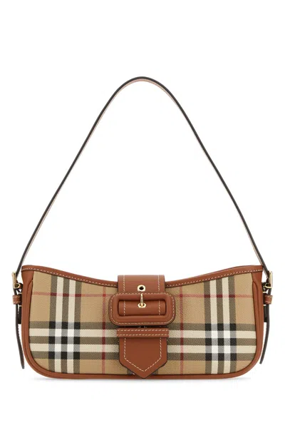 BURBERRY PRINTED CANVAS SLING SHOULDER BAG