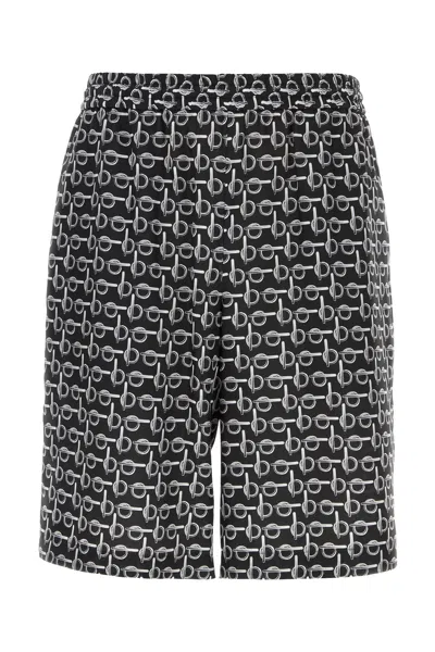 BURBERRY PRINTED SILK BERMUDA SHORTS