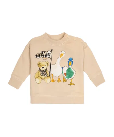 BURBERRY BURBERRY KIDS LOGO EMBROIDERED CREWNECK SWEATSHIRT