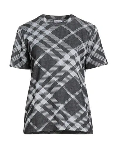 BURBERRY PRORSUM BURBERRY PRORSUM WOMAN T-SHIRT GREY SIZE M COTTON, POLYESTER, ELASTANE