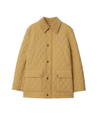 BURBERRY BURBERRY LOGO PATCH DIAMOND-QUILTED JACKET