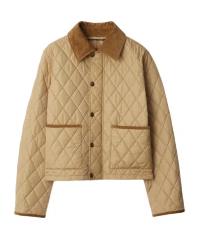 BURBERRY BURBERRY COLLARED QUILTED BUTTON-UP JACKET