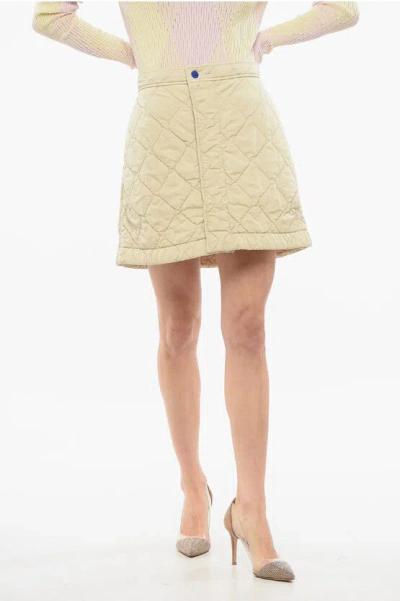 BURBERRY Quilted Miniskirt with Hidden Placket