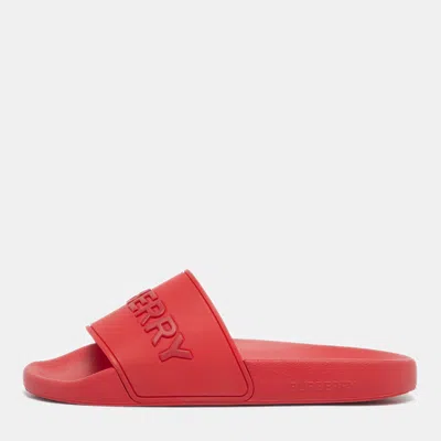 BURBERRY RED RUBBER POOL SLIDE SIZE 37
