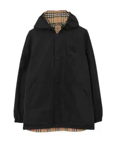 BURBERRY BURBERRY CHECKED HOODED REVERSIBLE JACKET