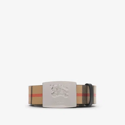 BURBERRY BURBERRY REVERSIBLE CHECK SQUARE KNIGHT STAMP BELT