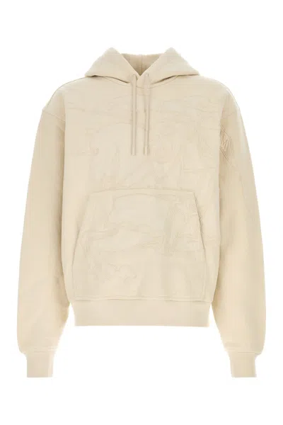 BURBERRY SAND COTTON BLEND SWEATSHIRT