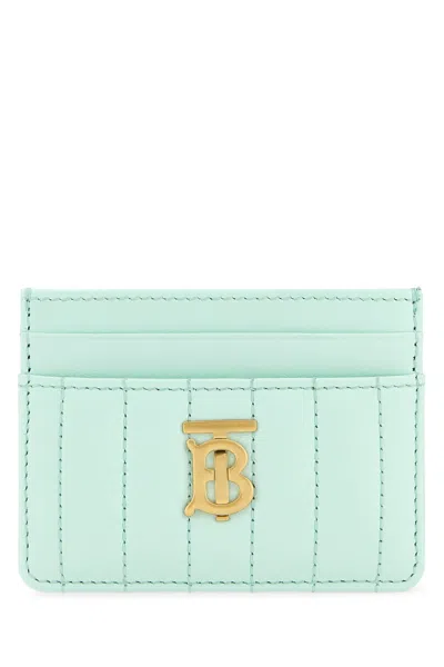 BURBERRY SEA GREEN LEATHER CARD HOLDER