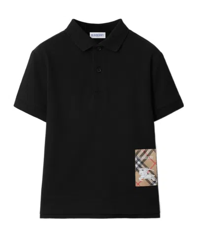 BURBERRY BURBERRY KIDS CHECKED LOGO PATCH POLO SHIRT