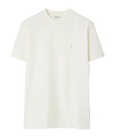 BURBERRY BURBERRY LOGO EMBROIDERED CREWNECK T-SHIRT