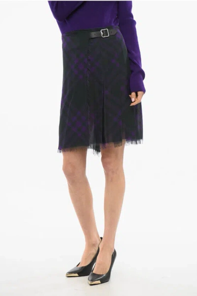 BURBERRY Silk Pleated Wrap Skirt