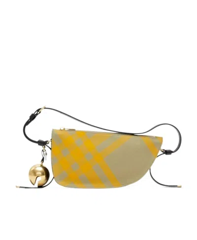 BURBERRY BURBERRY SLING SHIELD CHECK-PATTERN ZIPPED SHOULDER BAG