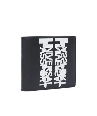 BURBERRY SLOGAN-PRINT LEATHER BI-FOLD WALLET