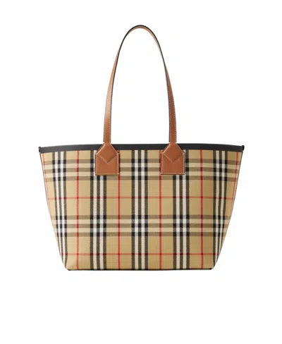 BURBERRY BURBERRY LONDON CHECKED SMALL TOTE BAG