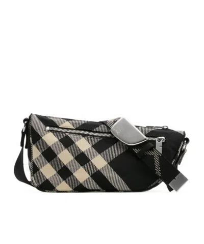 BURBERRY BURBERRY SHIELD CHECKED MESSENGER BAG