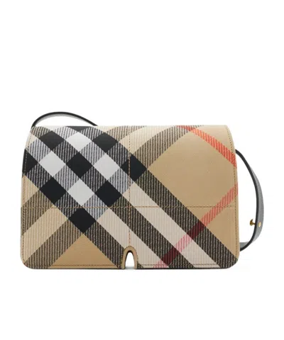 BURBERRY BURBERRY SNIP CHECKED FOLDOVER-TOP SHOULDER BAG