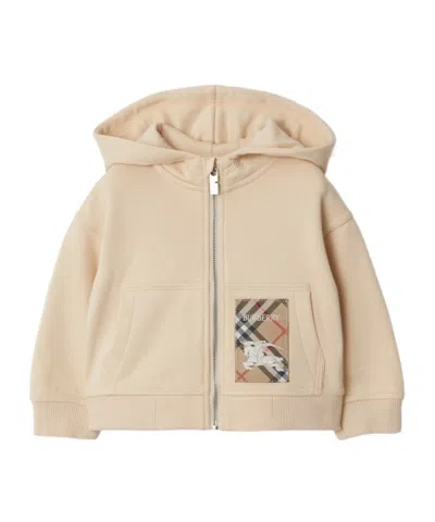 BURBERRY BURBERRY KIDS CHECK LABEL ZIP-UP HOODIE