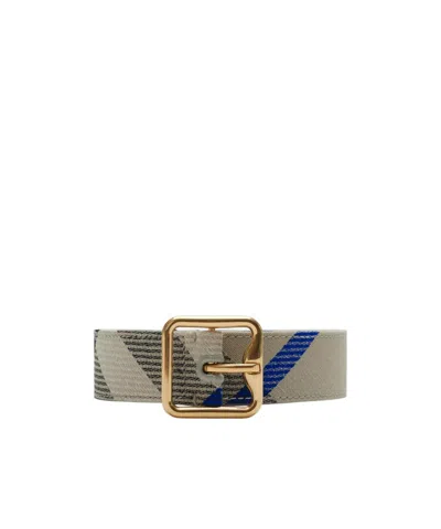 BURBERRY TARTAN-PATTERNED LEATHER BELT