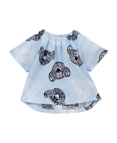 BURBERRY THOMAS BEAR-PRINT COTTON BLOUSE