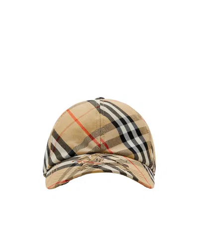 BURBERRY BURBERRY CHECKED EQUESTRIAN KNIGHT MOTIF BASEBALL CAP