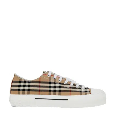 BURBERRY BURBERRY CHECKED LACE-UP SNEAKERS