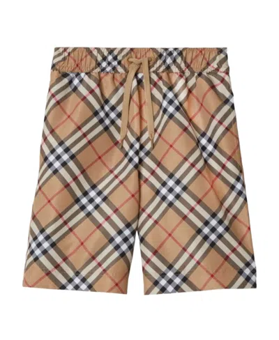 BURBERRY BURBERRY KIDS CHECKED DRAWSTRING SWIM SHORTS