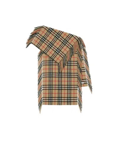 BURBERRY BURBERRY CHECKED FRINGED-EDGE SCARF