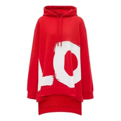 BURBERRY (WMNS) Burberry Love Printing Loose Hoodie Red
