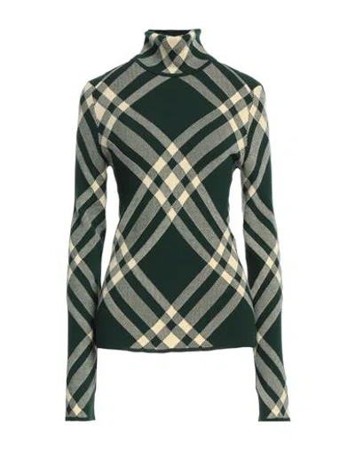BURBERRY BURBERRY WOMAN TURTLENECK DARK GREEN SIZE L WOOL, POLYESTER, POLYAMIDE, ELASTANE