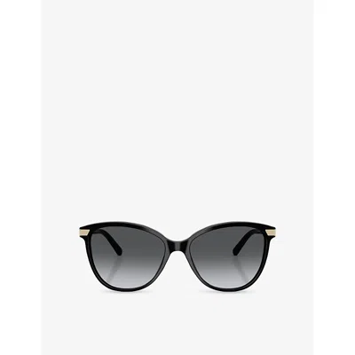 BURBERRY WOMENS BLACK BE4216 CAT EYE-FRAME ACETATE SUNGLASSES