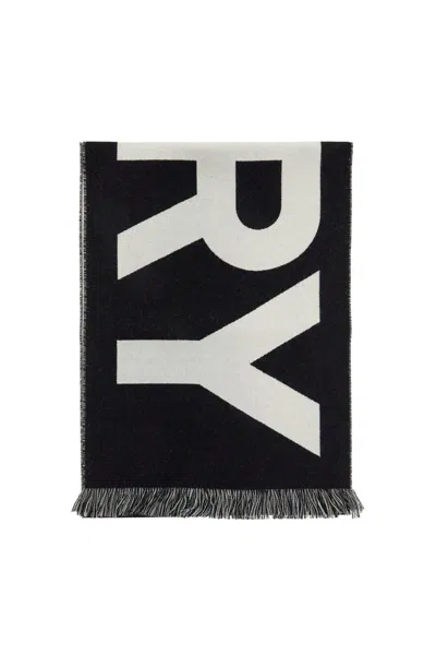 BURBERRY WOOL LOGOED SCARF