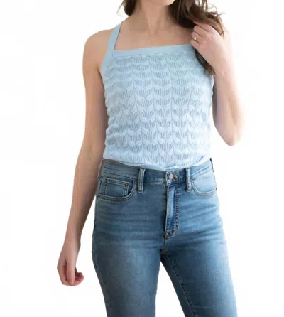 BURGESS SWEATERS MONICA KNIT TANK IN BLUE FLAX