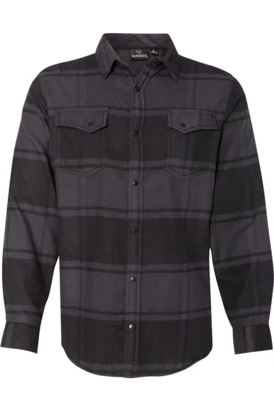 BURNSIDE SNAP FRONT LONG SLEEVE PLAID FLANNEL SHIRT