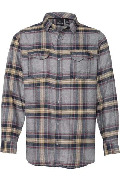 BURNSIDE SNAP FRONT LONG SLEEVE PLAID FLANNEL SHIRT