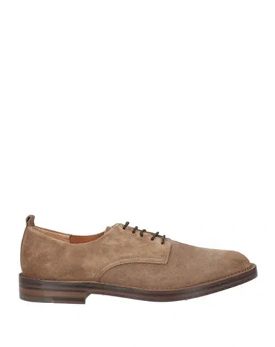 BUTTERO BUTTERO MAN LACE-UP SHOES CAMEL SIZE 9 LEATHER
