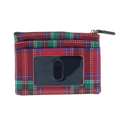 BUXTON WOMEN'S TARTAN PLAID PRINTED VEGAN LEATHER LARGE ID COIN CASE