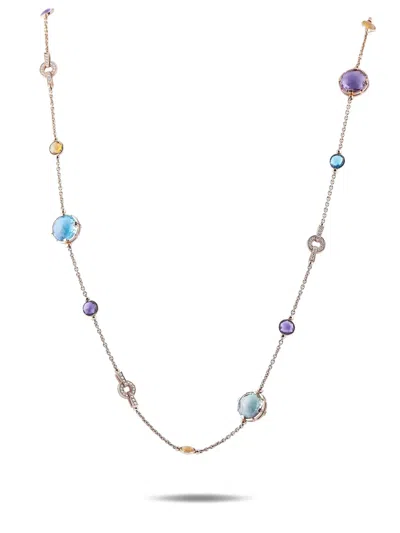 BVLGARI 18K ROSE GOLD PARENTESI MULTI-STONE NECKLACE