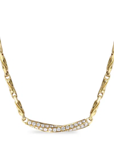 BVLGARI 1980S 18KT YELLOW GOLD FANCY TWISTED LINK DIAMOND NECKLACE