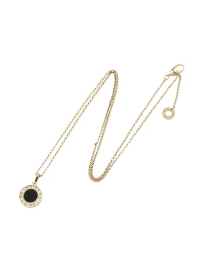 BVLGARI 2010S 18K YELLOW GOLD ONYX NECKLACE