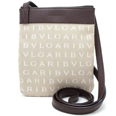 BVLGARI CANVAS LEATHER SHOULDER BAG (PRE-OWNED)