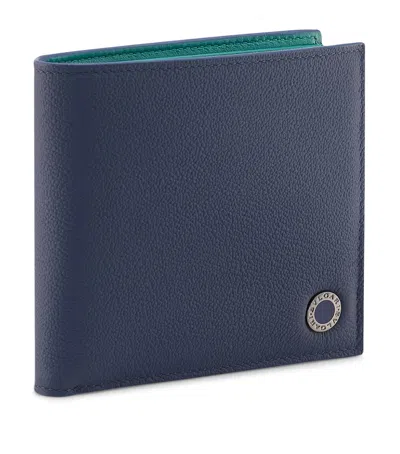 BVLGARI LEATHER COMPACT BIFOLD WALLET