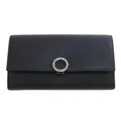 BVLGARI LEATHER LONG WALLET (BI-FOLD) (PRE-OWNED)